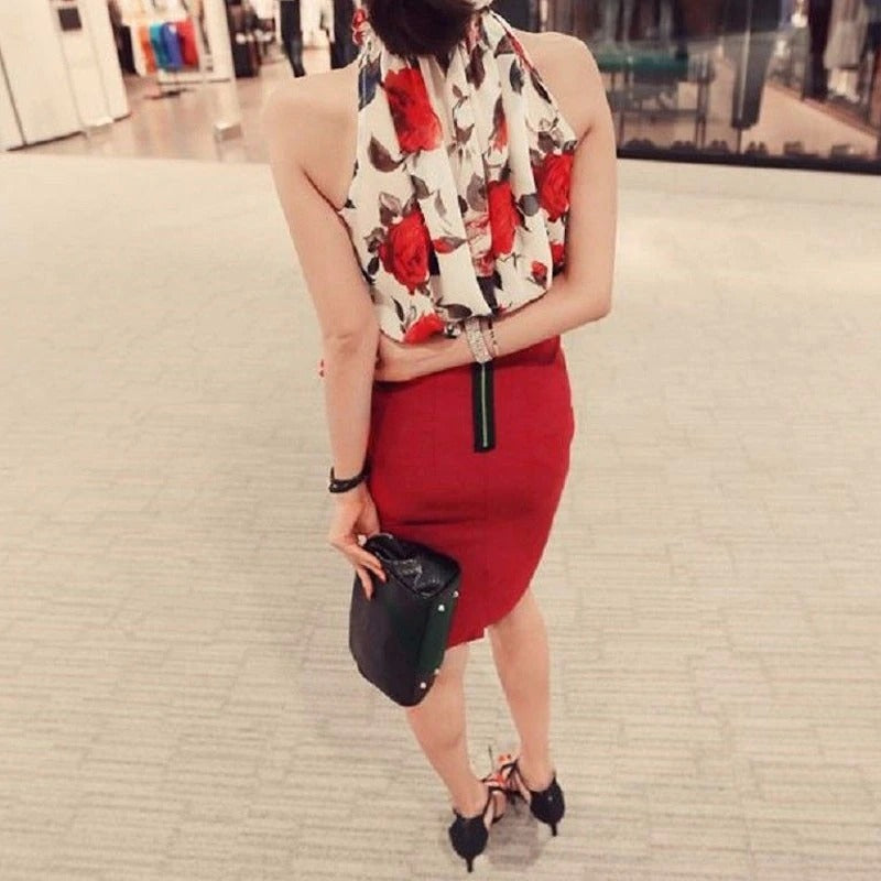 Floral Chiffon Summer Women Blouse