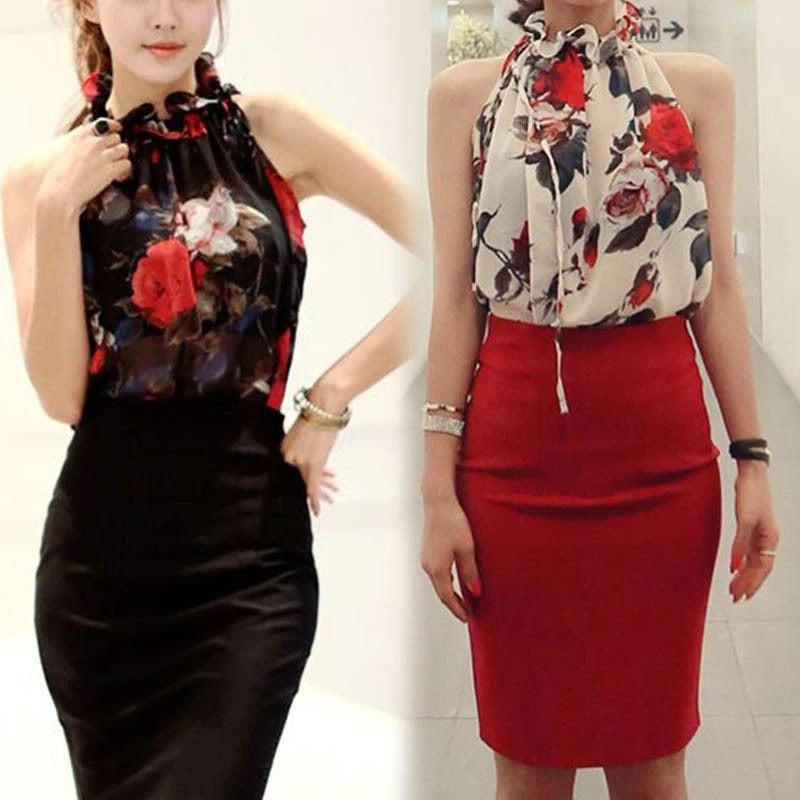 Floral Chiffon Summer Women Blouse