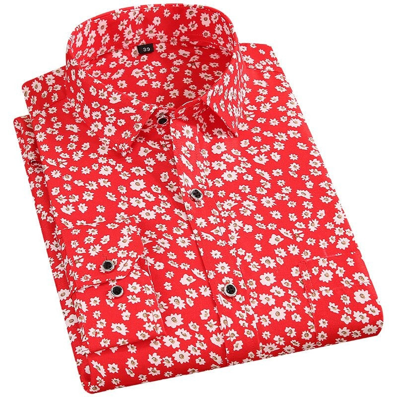 Men's Fashion Printed Floral Shirt