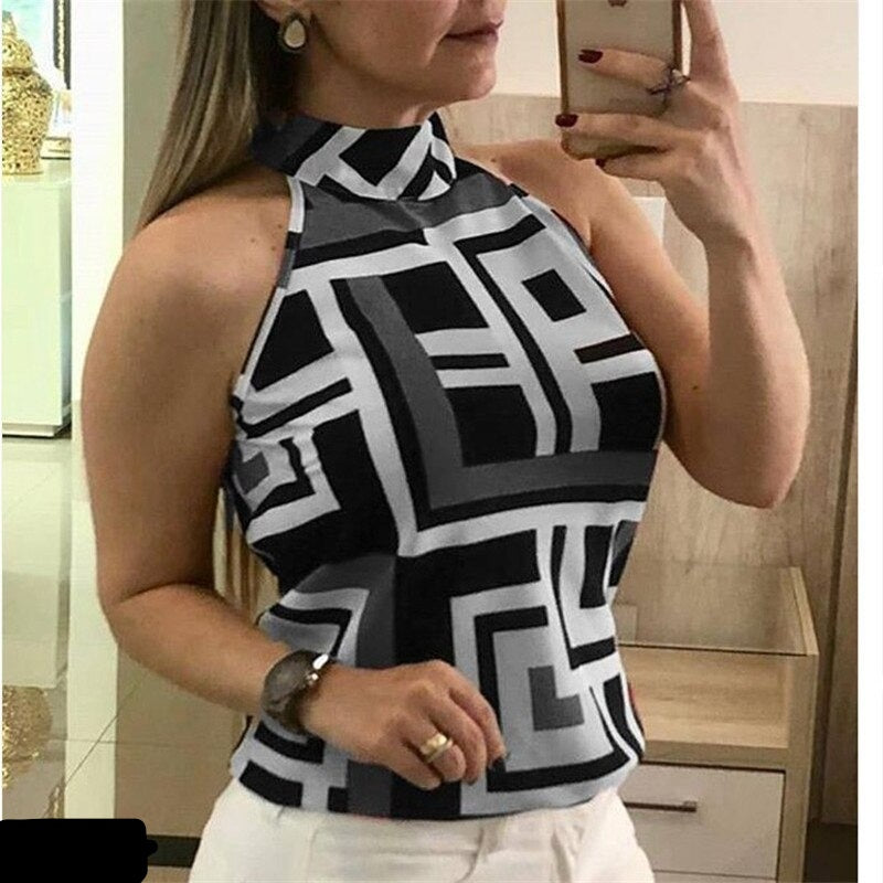 Sexy Women Sleeveless Casual Shirts