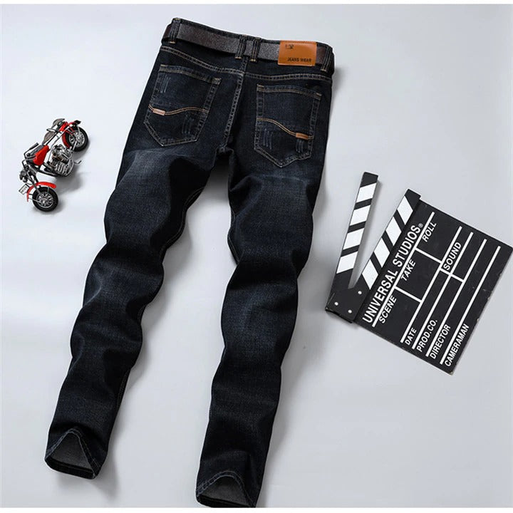 Men Black Jeans Elastic Slim