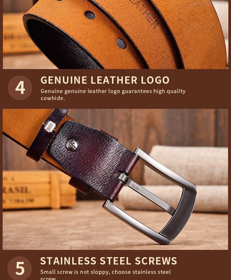 Genuine Leather luxury Strap Male Belts