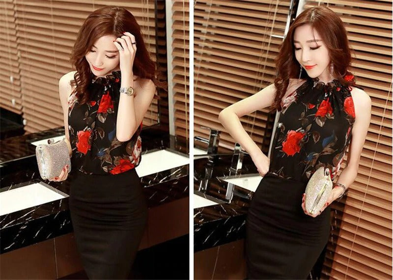 Floral Chiffon Summer Women Blouse