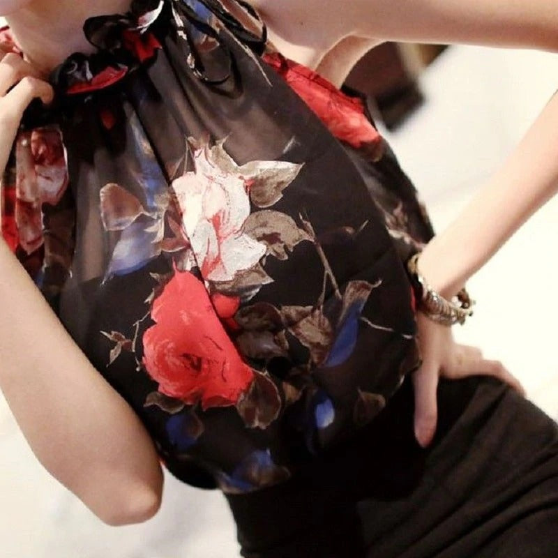 Floral Chiffon Summer Women Blouse