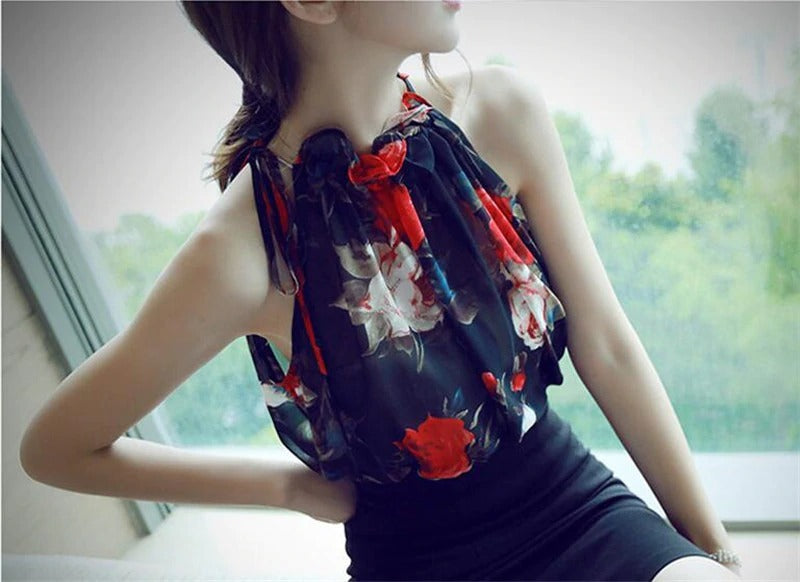 Floral Chiffon Summer Women Blouse