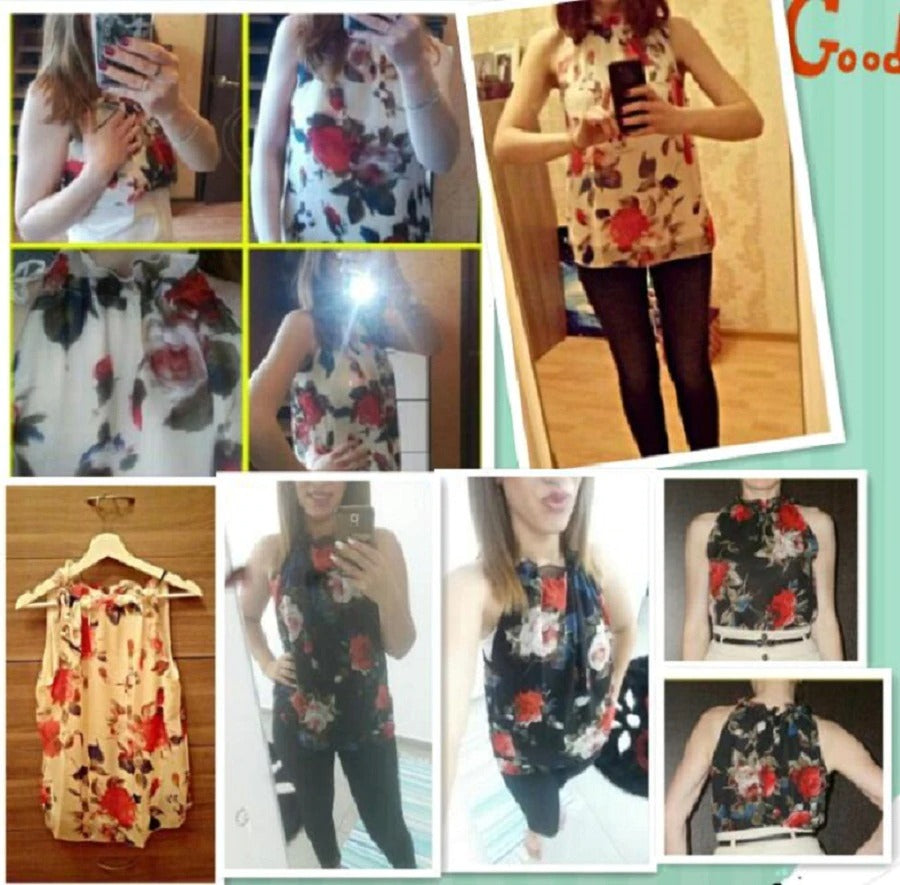 Floral Chiffon Summer Women Blouse