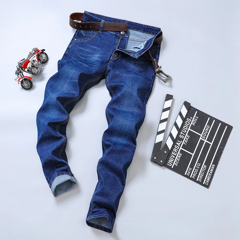 Men Black Jeans Elastic Slim