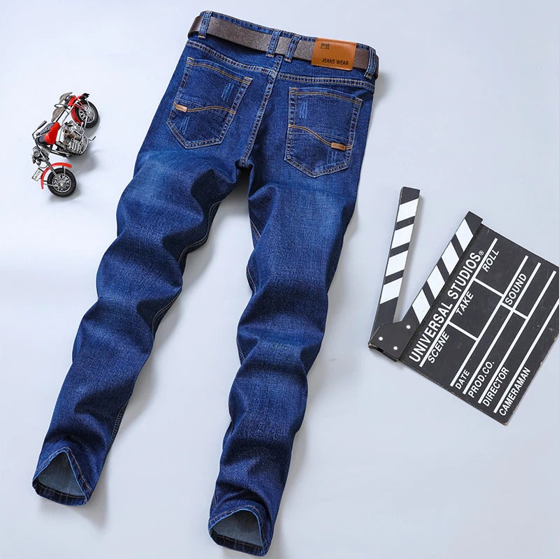 Men Black Jeans Elastic Slim