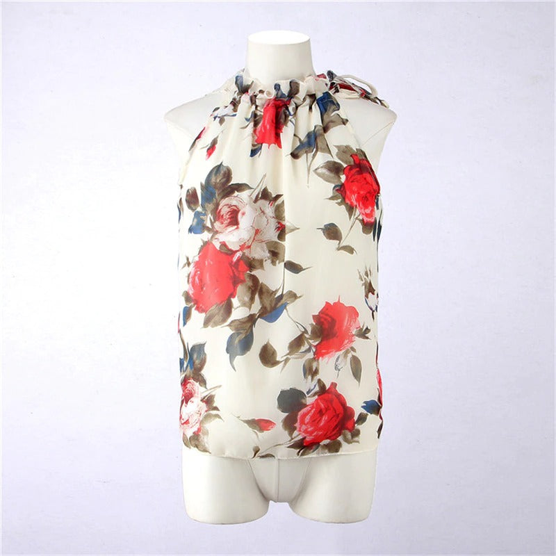 Floral Chiffon Summer Women Blouse