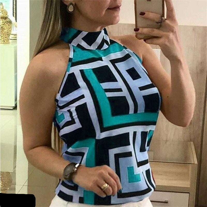 Sexy Women Sleeveless Casual Shirts