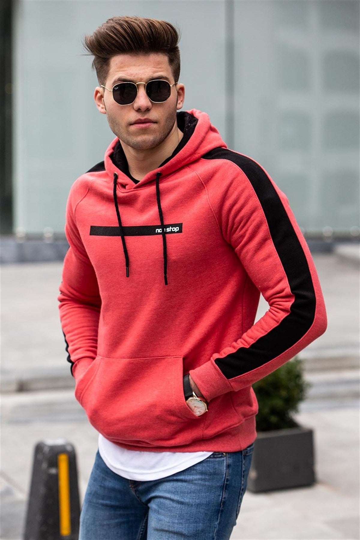 Printed Powder Hooded Sweatshirt