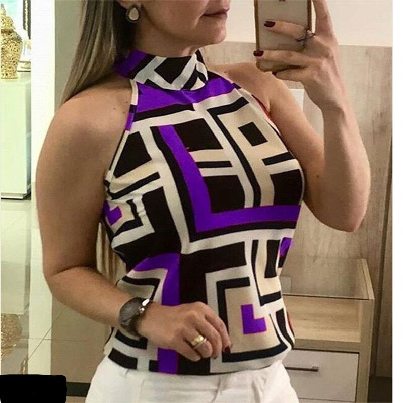 Sexy Women Sleeveless Casual Shirts