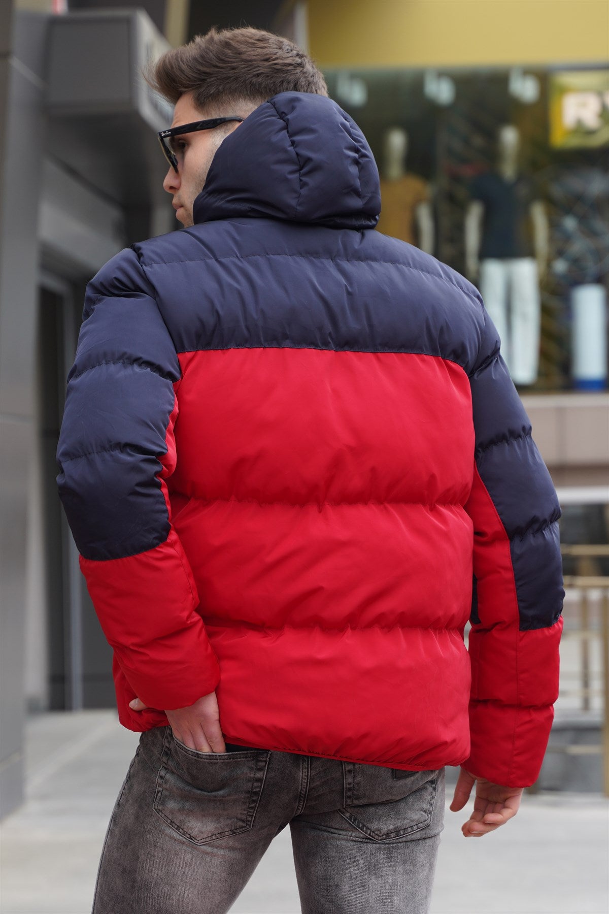 Navy Blue Inflatable Men's Coat 5700