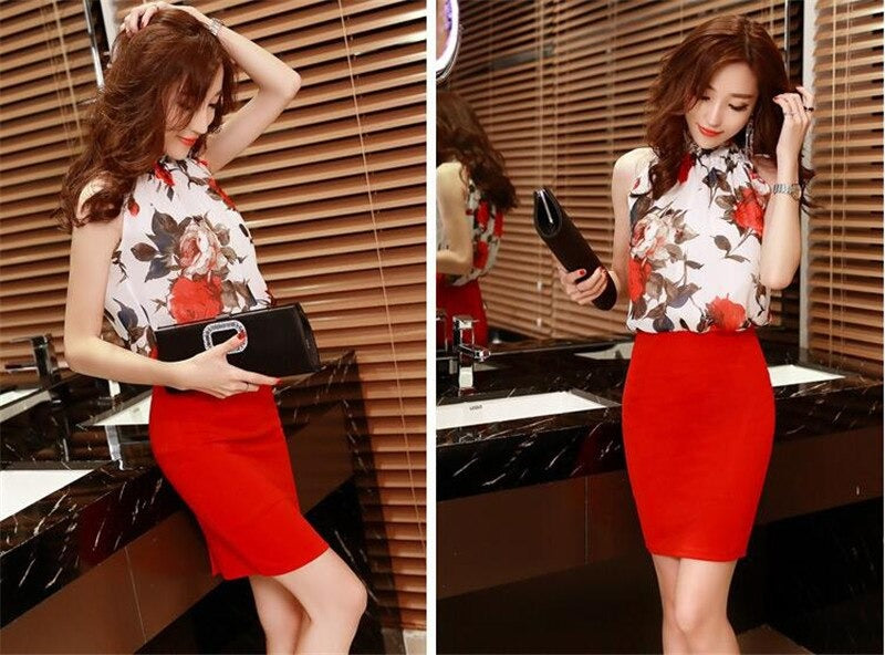 Floral Chiffon Summer Women Blouse