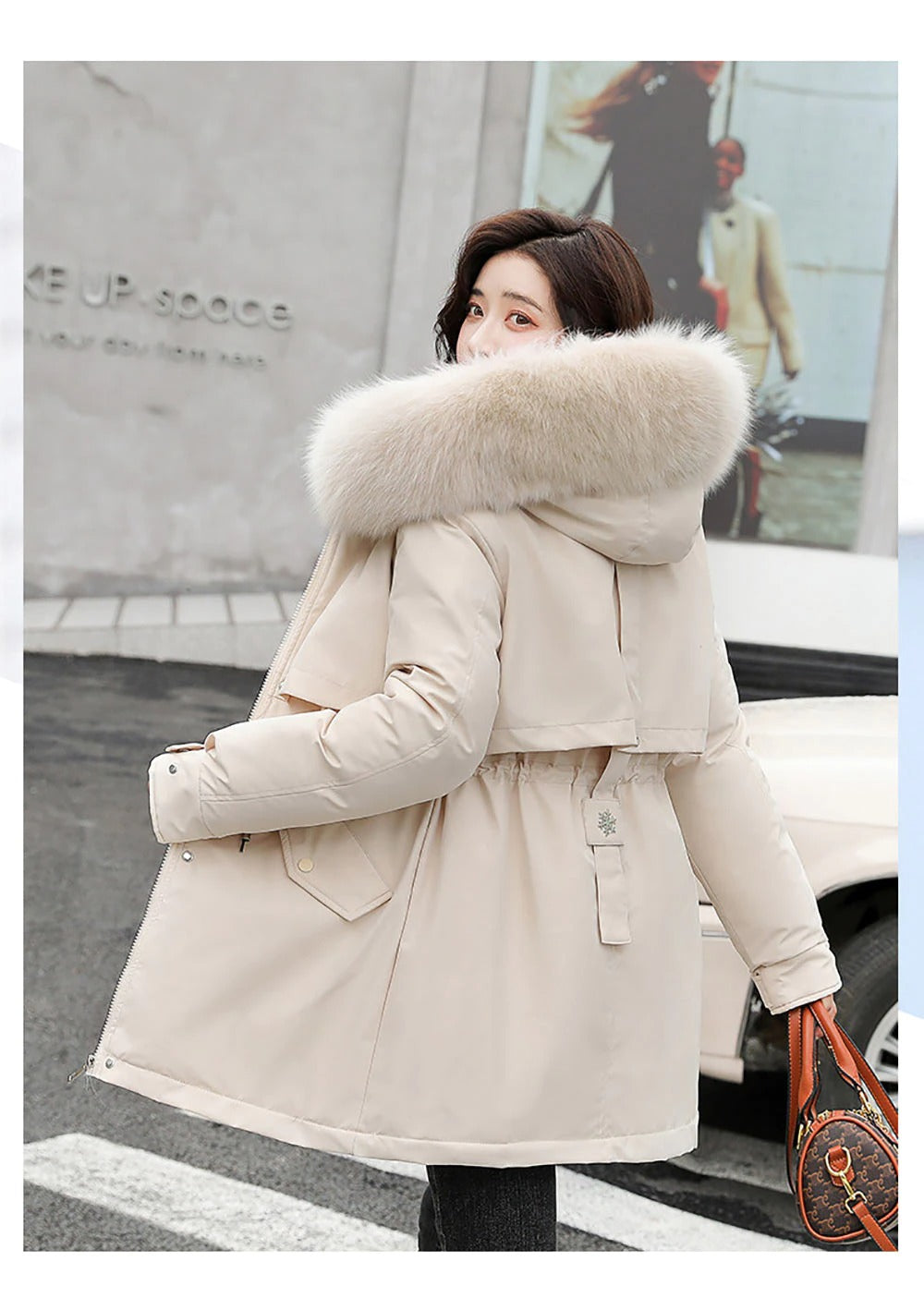 Cotton Thicken Warm Autumn Winter Casual Long Parka Hooded Coat