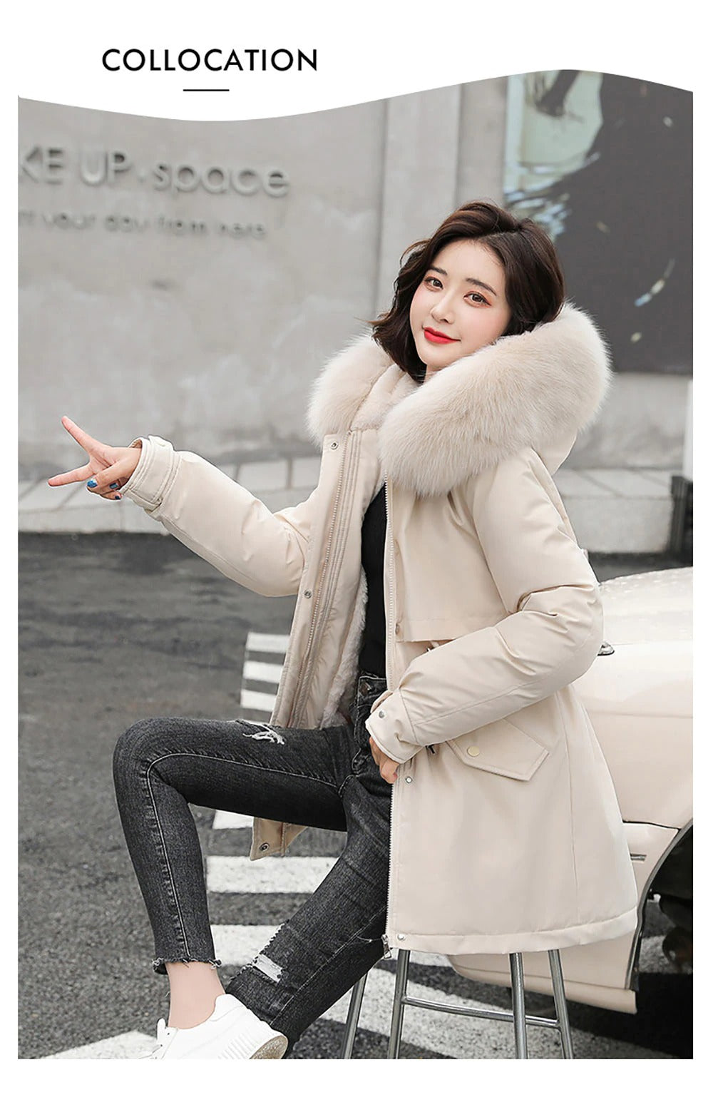 Cotton Thicken Warm Autumn Winter Casual Long Parka Hooded Coat