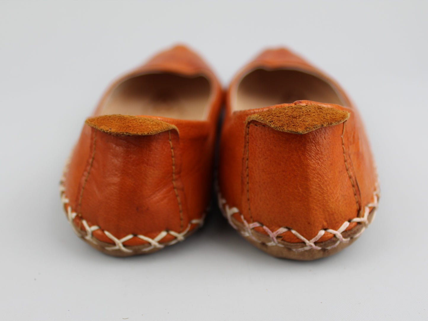 Orange Leather Shoe - Women - Handmade
