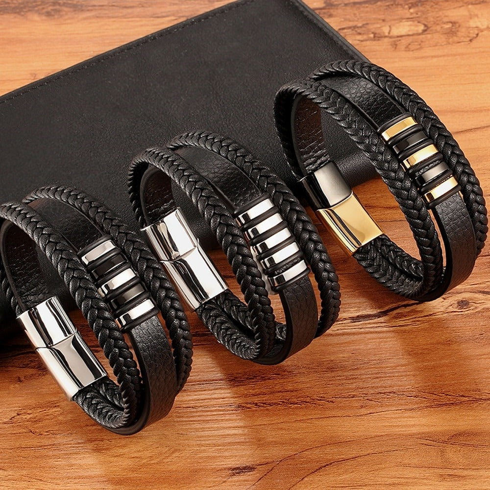 Men Bracelets Leather Genuine
