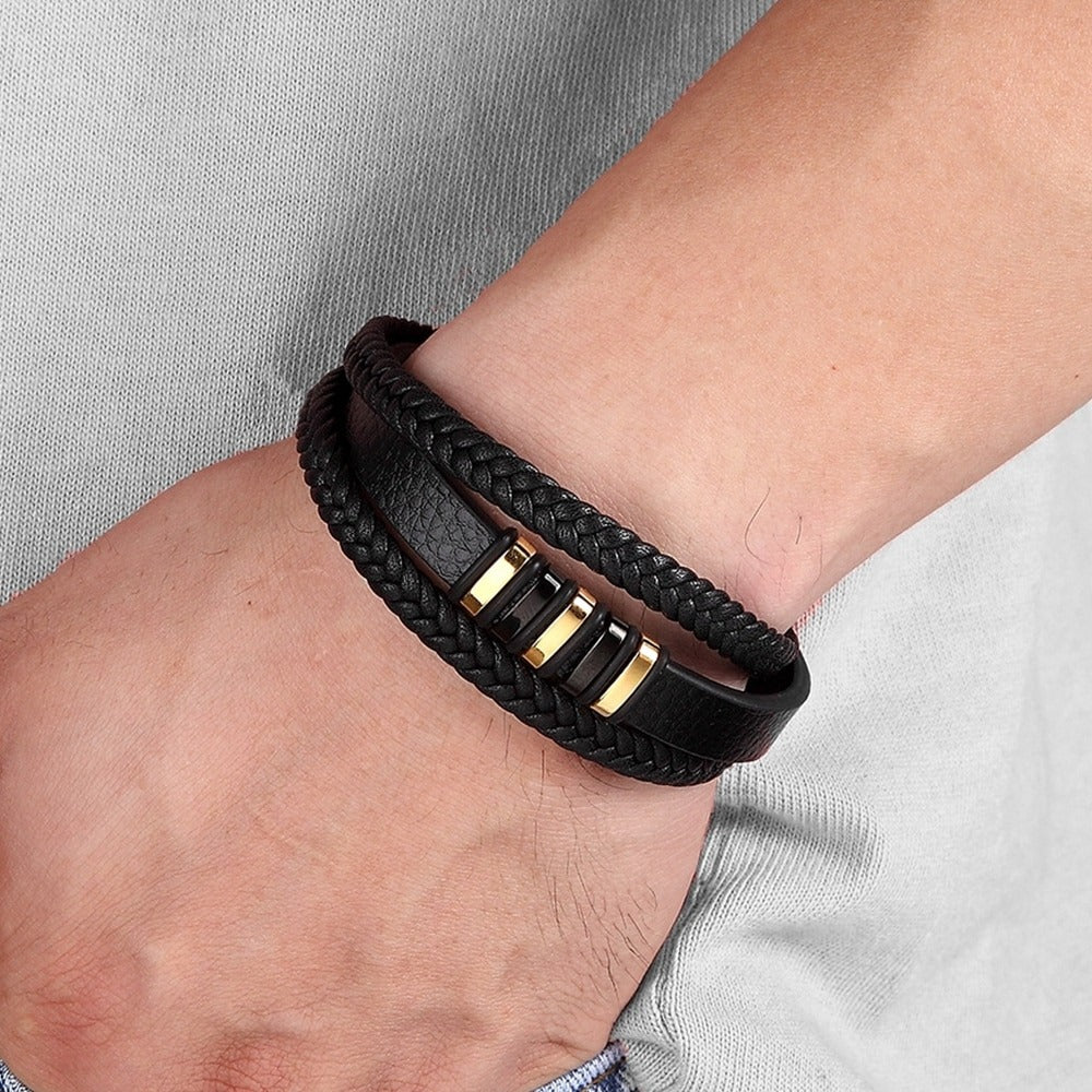 Men Bracelets Leather Genuine