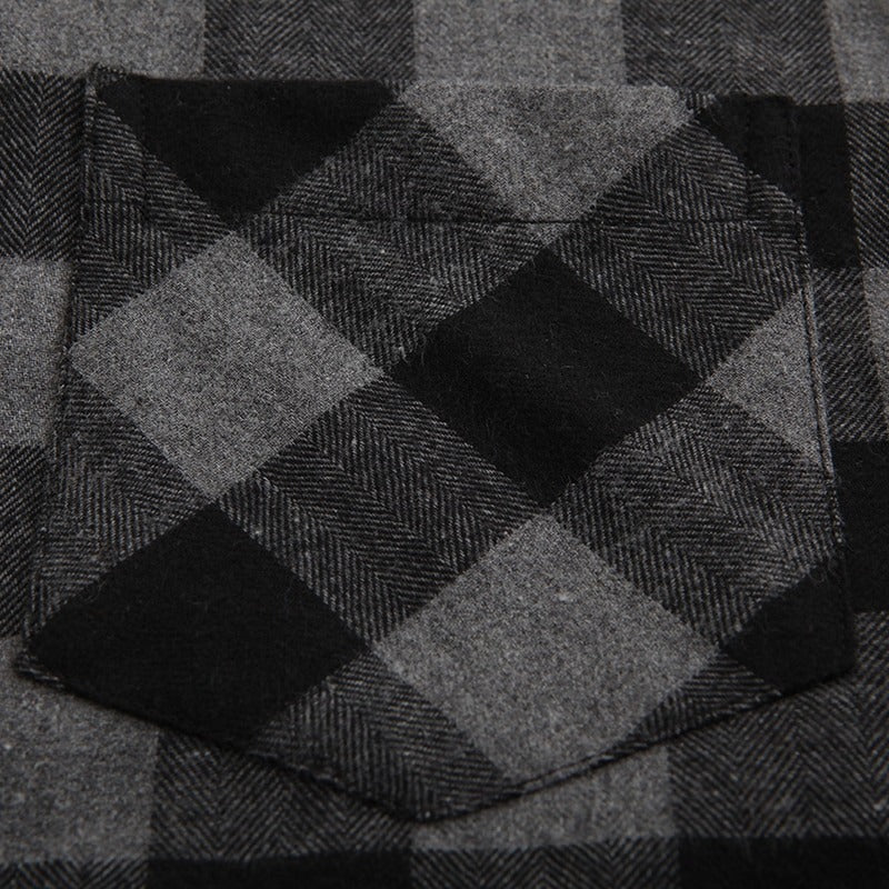 Mens Plaid Cotton Shirt Long Sleeve