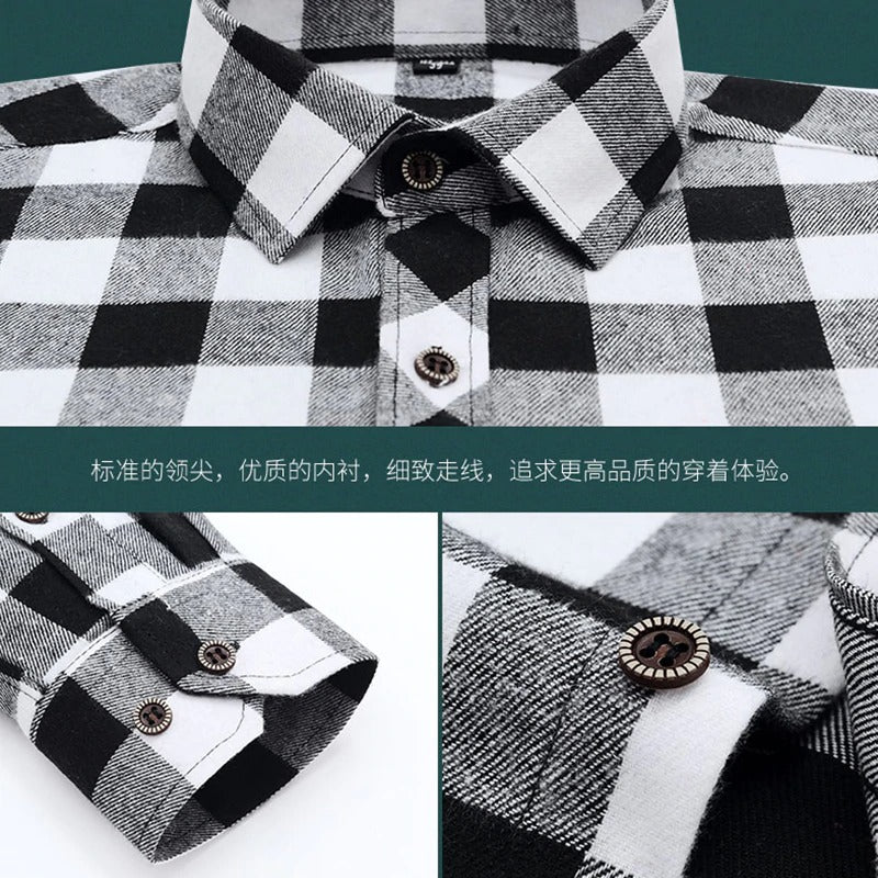Men Long Sleeve Shirt Cotton Soft fit