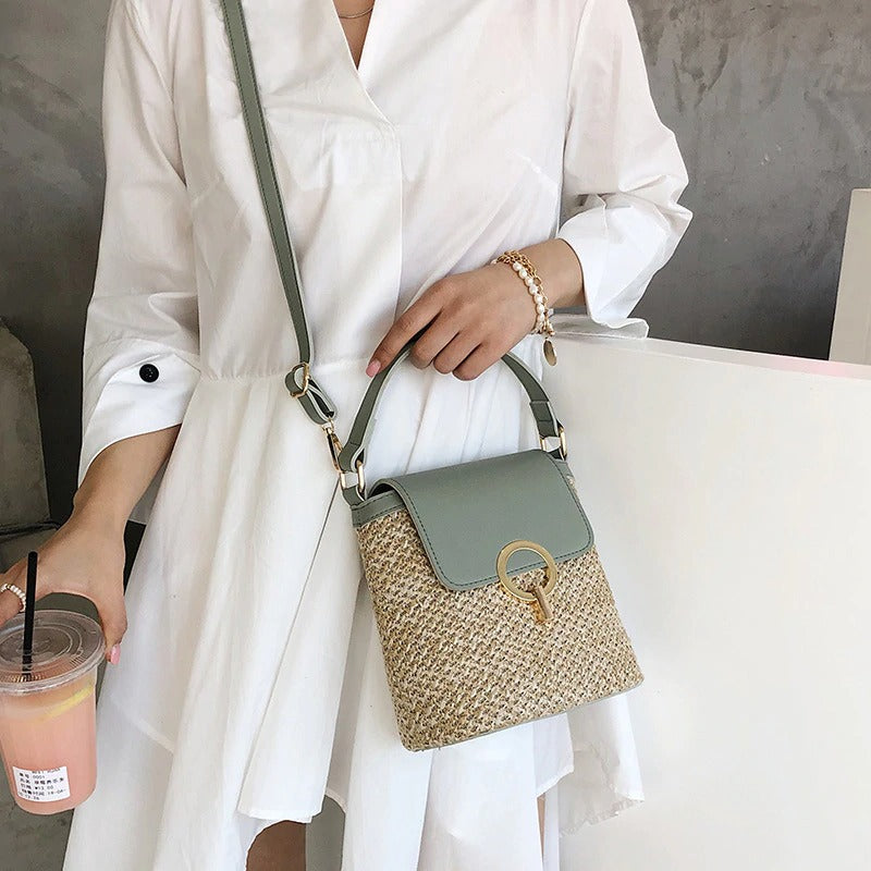 Hand Shoulder Bag Straw