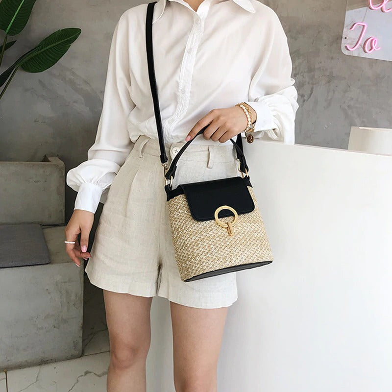 Hand Shoulder Bag Straw