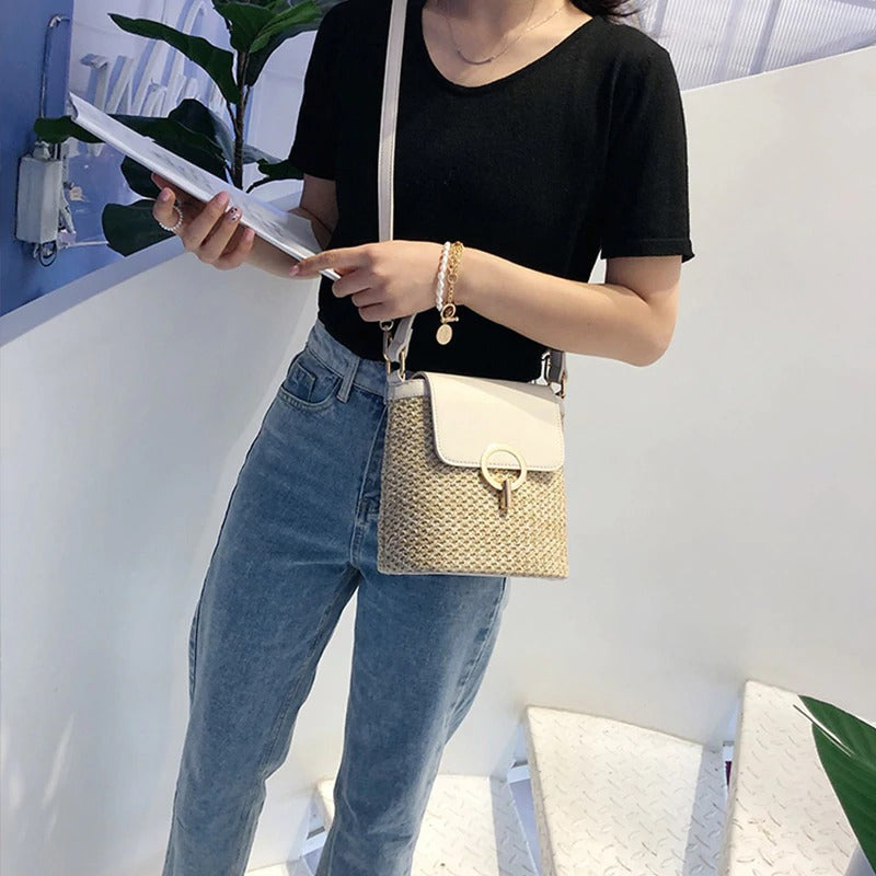 Hand Shoulder Bag Straw