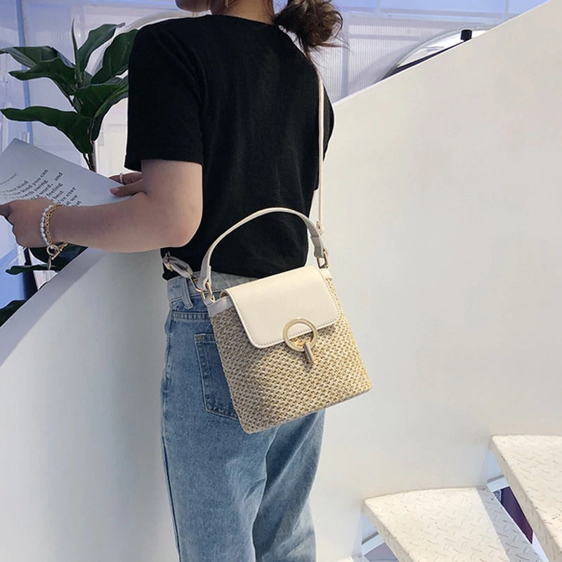 Hand Shoulder Bag Straw