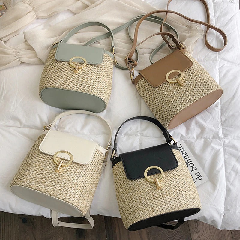 Hand Shoulder Bag Straw