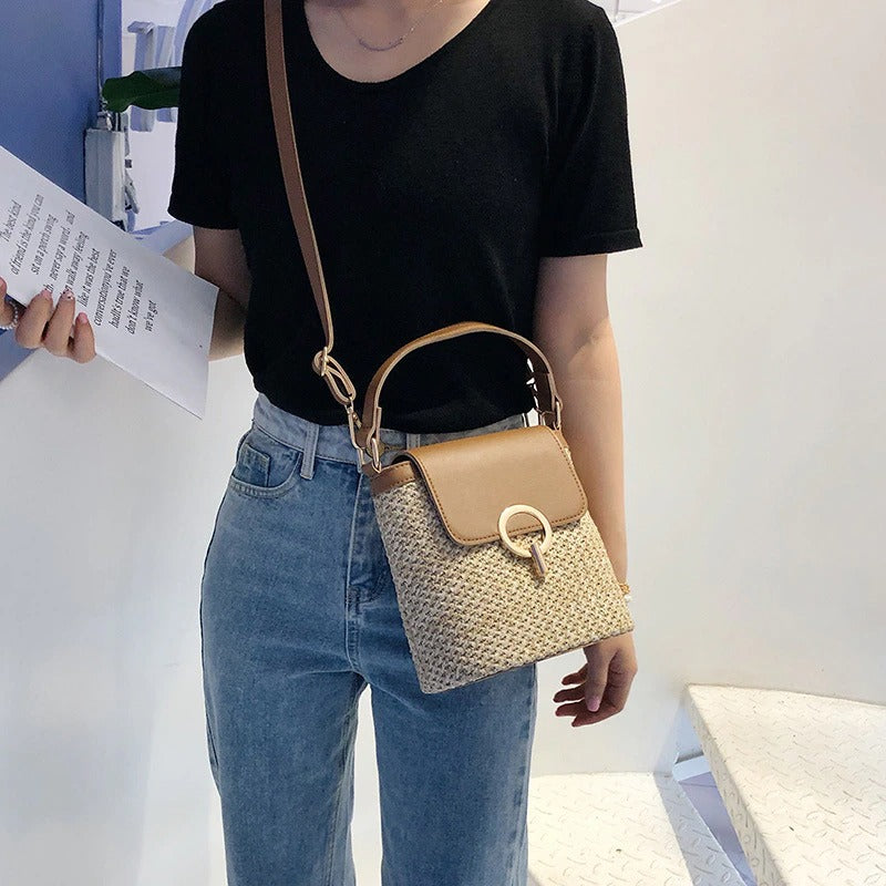 Hand Shoulder Bag Straw