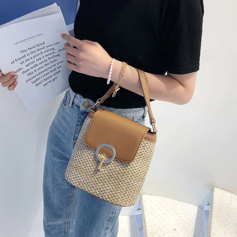 Hand Shoulder Bag Straw