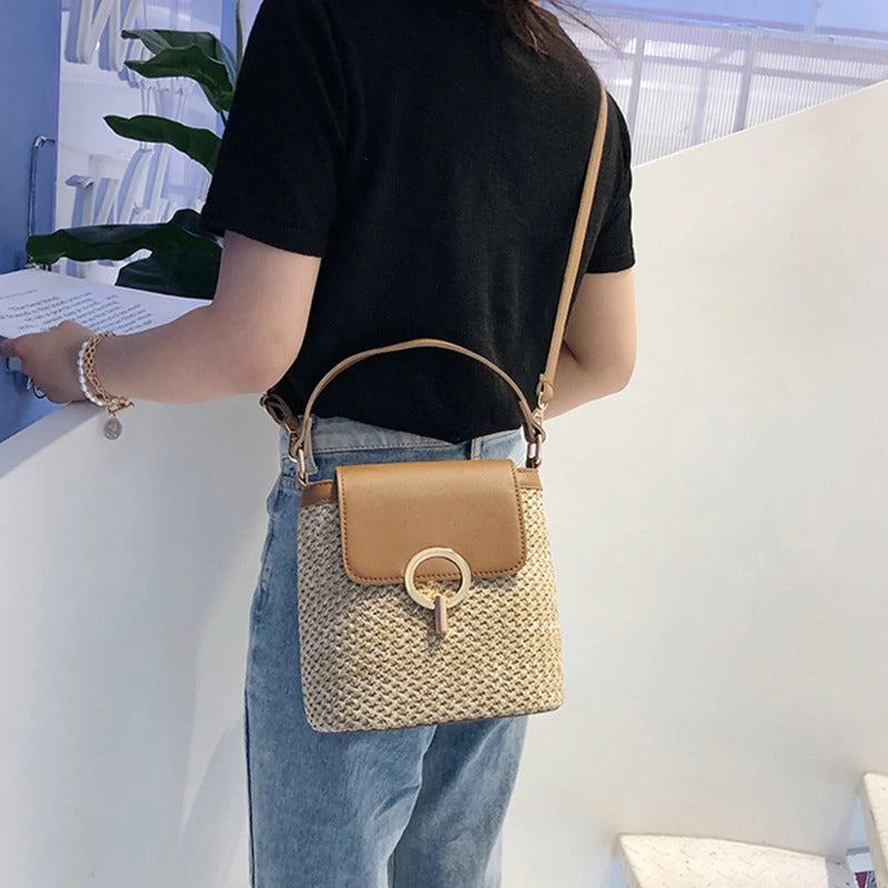 Hand Shoulder Bag Straw