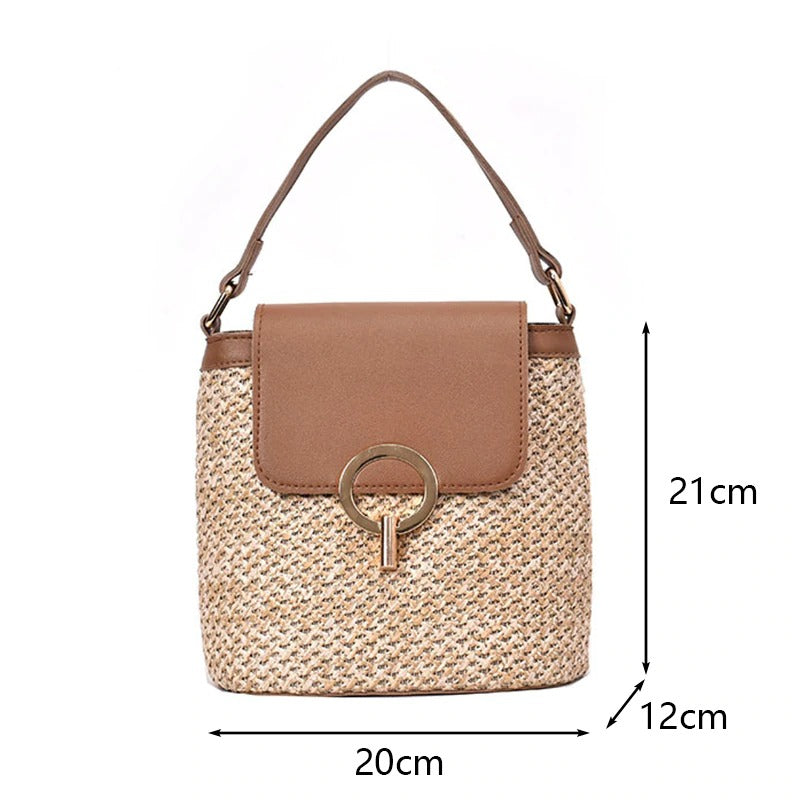 Hand Shoulder Bag Straw
