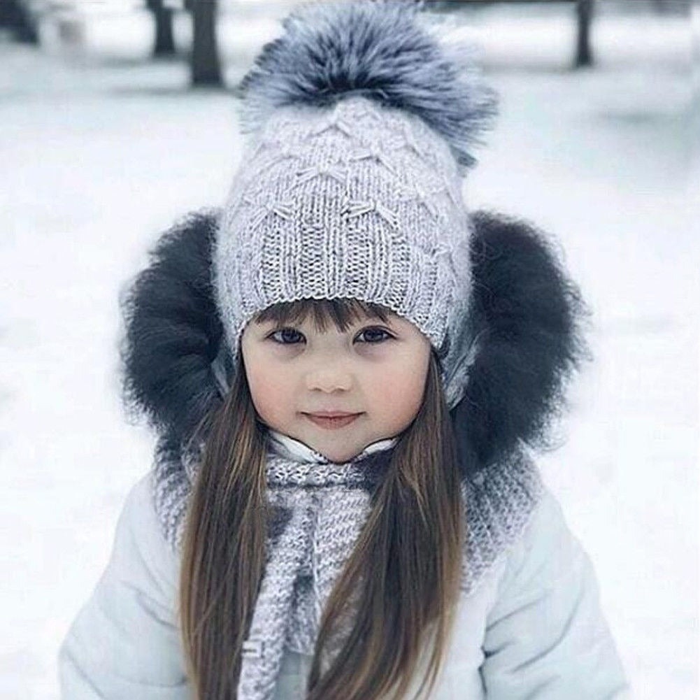 Infant Boy Girl Mom Winter Knit Warm Soft Beanie