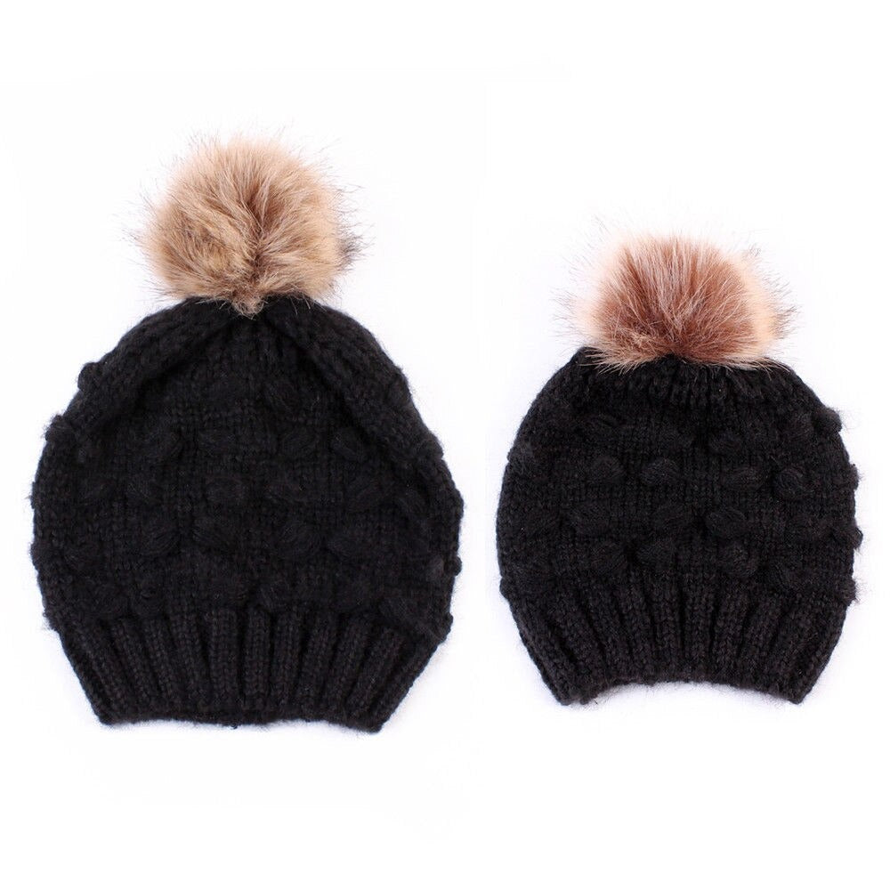 Infant Boy Girl Mom Winter Knit Warm Soft Beanie