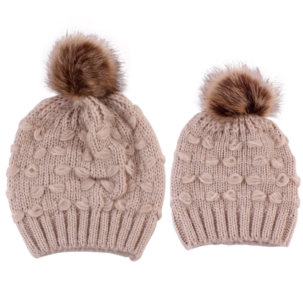 Infant Boy Girl Mom Winter Knit Warm Soft Beanie