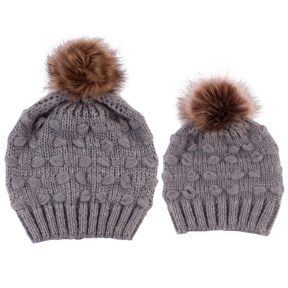 Infant Boy Girl Mom Winter Knit Warm Soft Beanie