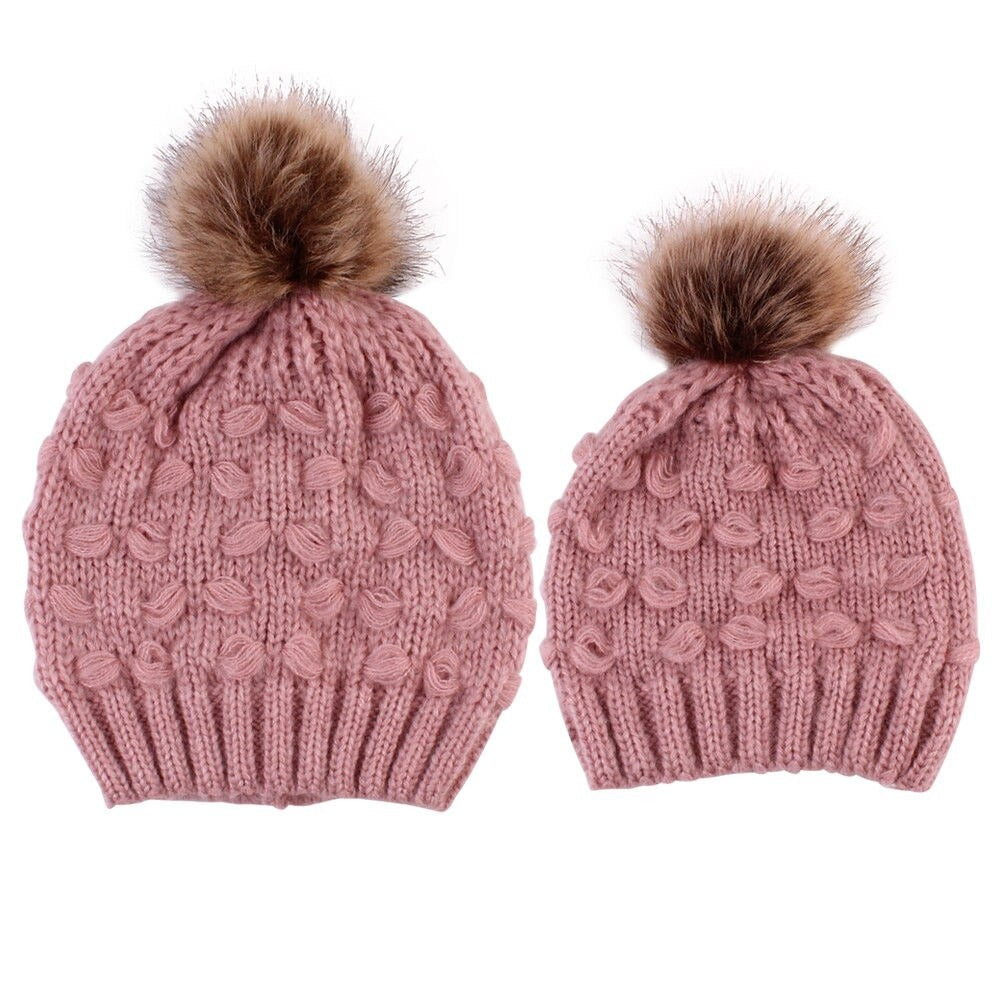 Infant Boy Girl Mom Winter Knit Warm Soft Beanie