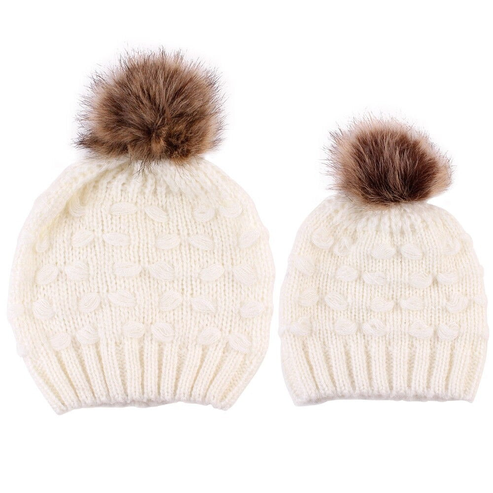 Infant Boy Girl Mom Winter Knit Warm Soft Beanie
