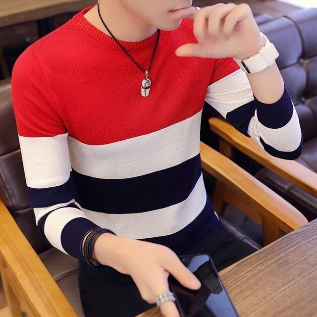 Men Striped Sweaters