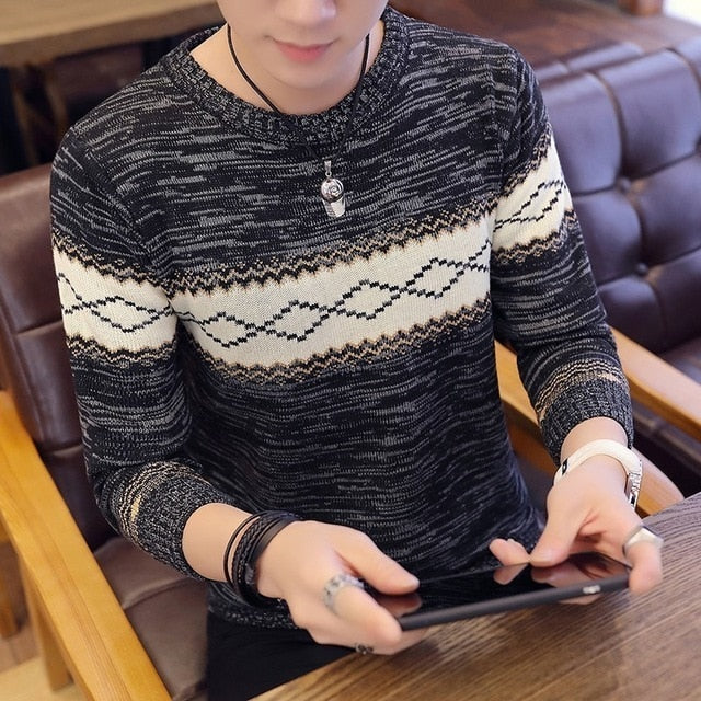 Men Striped Sweaters