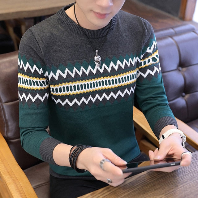 Men Striped Sweaters