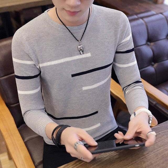 Men Striped Sweaters