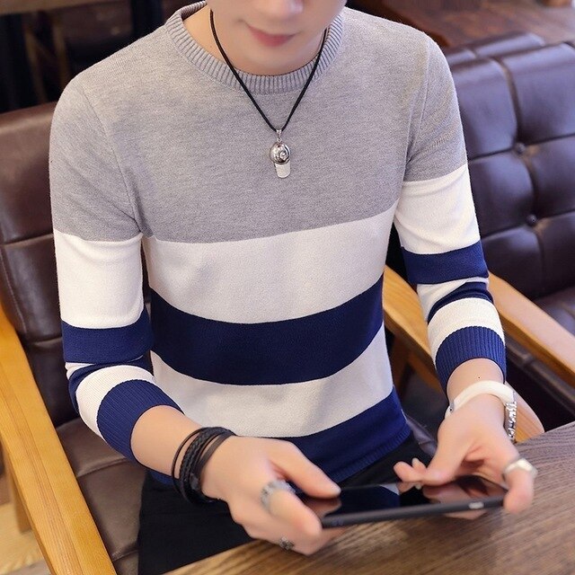 Men Striped Sweaters