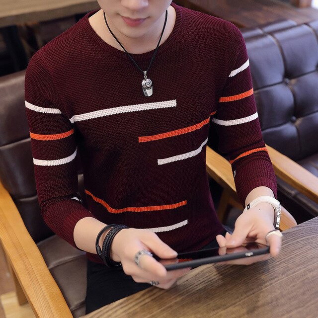 Men Striped Sweaters