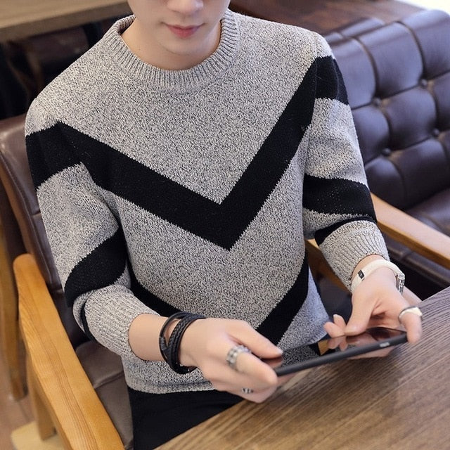 Men Striped Sweaters