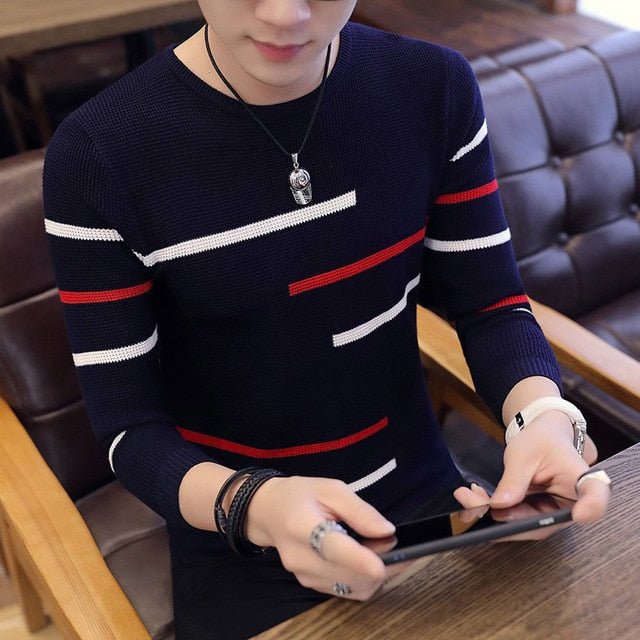 Men Striped Sweaters