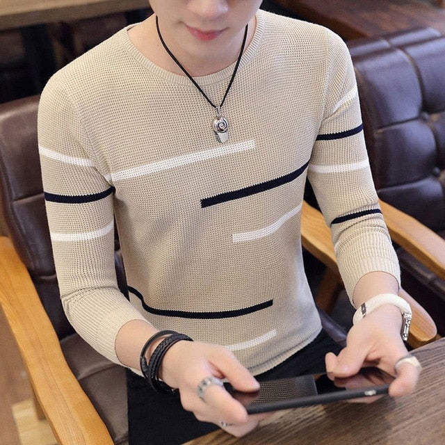 Men Striped Sweaters