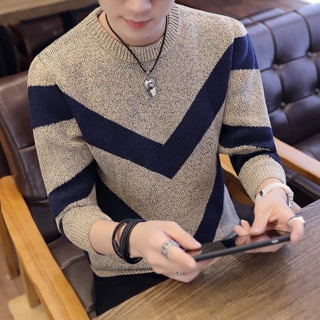 Men Striped Sweaters